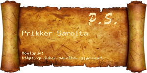 Prikker Sarolta névjegykártya